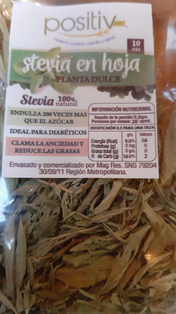 Stevia en hojas 10 grs
