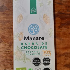 Chocolate Orgánico 70% Cacao con Menta