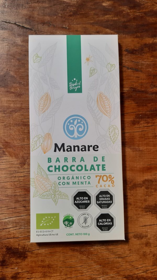 Chocolate Orgánico 70% Cacao con Menta